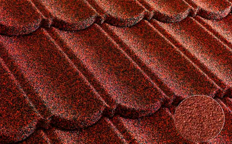 Композитная черепица METROTILE МетроБонд красный, 1330*410 мм